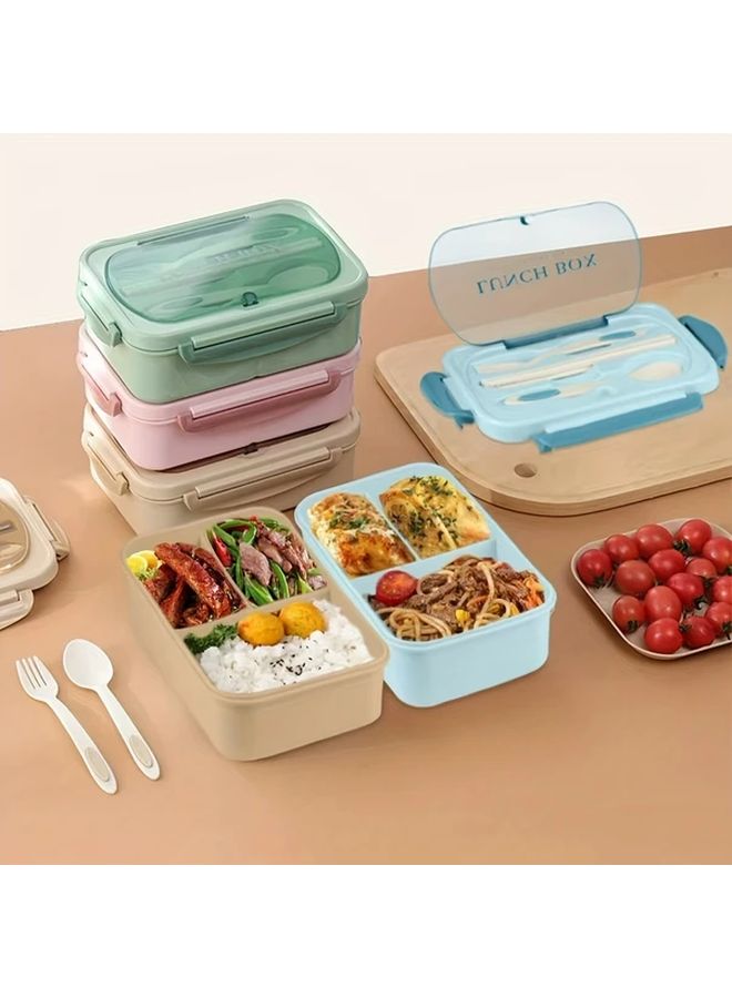 Khaki Leak Proof Lunch Box With Utensils 40 58oz Microwave Safe For School Office Picnic - Image 1